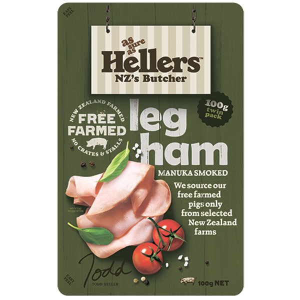 Hellers Free Farmed Leg Ham Shaved 100g