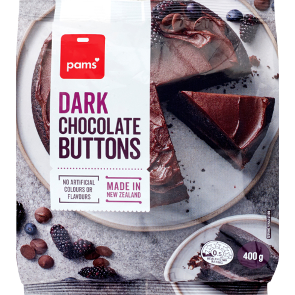 Pams Dark Chocolate Buttons 400g