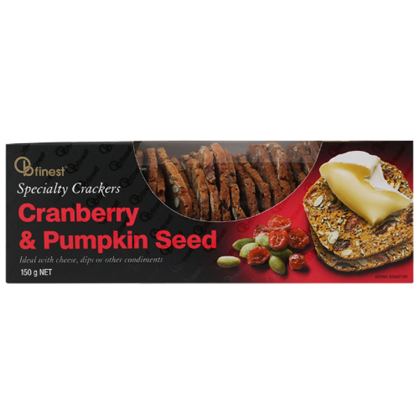 Ob Finest Cranberry & Pumpkin Seed Speciality Crackers 150g