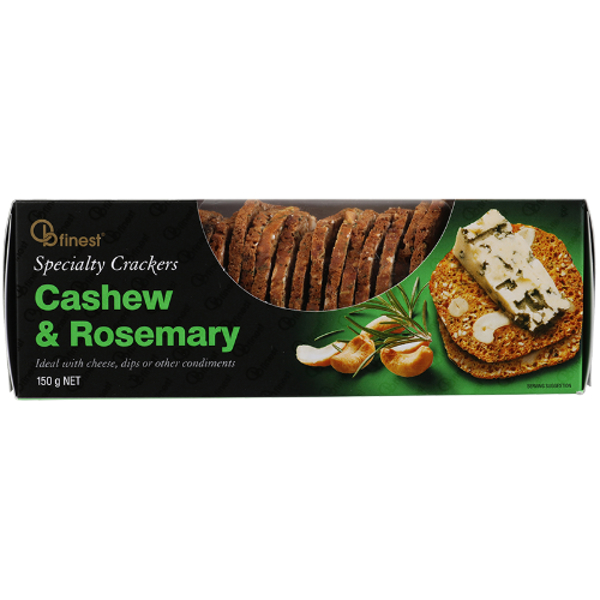 Ob Finest Cashew & Rosemary Specialty Crackers 150g