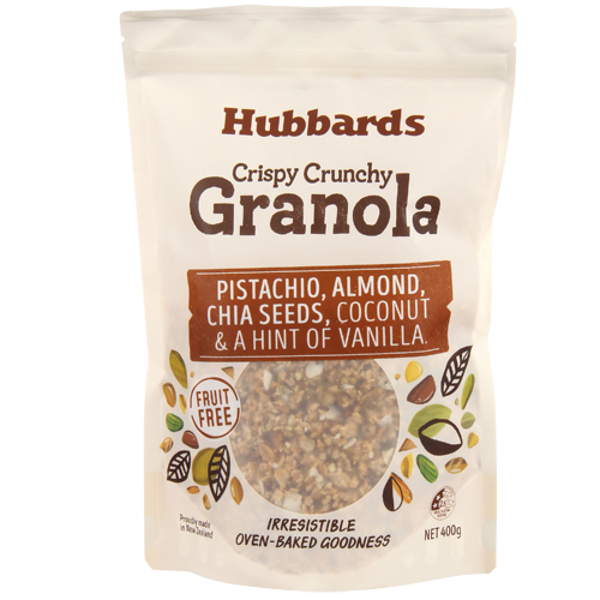 Hubbards Pistachio, Almond, Chia Seeds, Coconut & Vanilla Granola 400g