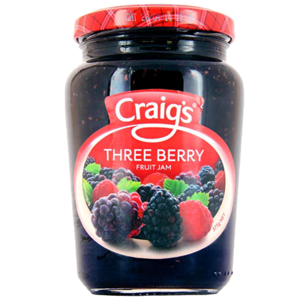 Craig's Three Berry Fruit Jam 375g
