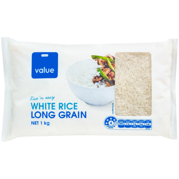 Value Long Grain White Rice 1kg