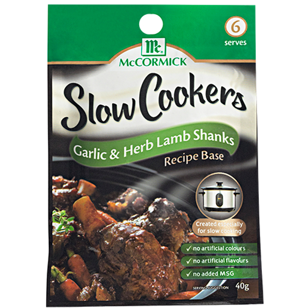 McCormick Slow Cookers Garlic & Herb Lamb Shanks 40g