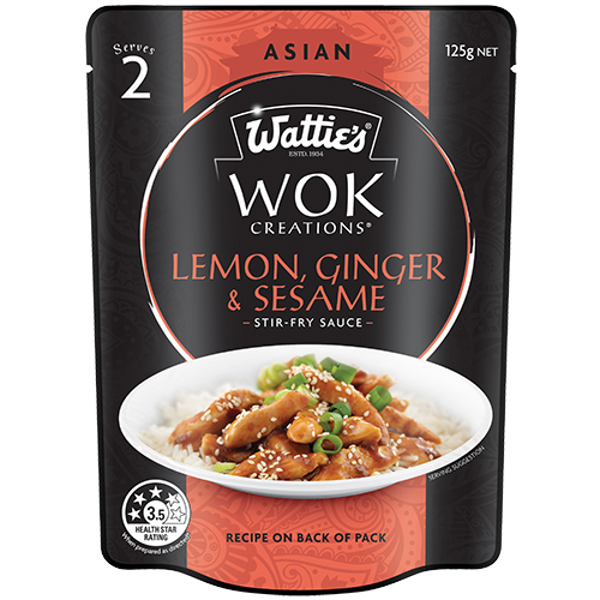 Wattie's Wok Creations Stir-Fry Sauce Lemon Ginger & Sesame 125g