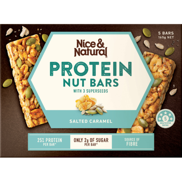 Nice & Natural Salted Caramel Protein Nut Bars 5pk