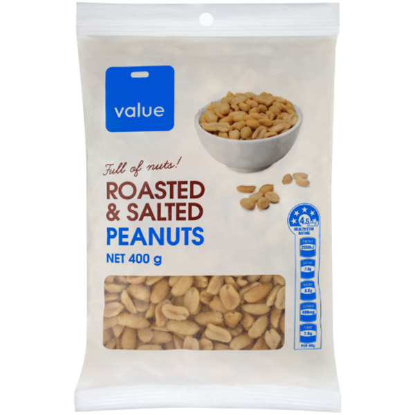 Value Roasted Salted Peanuts 400g