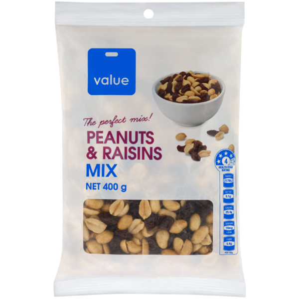 Value Peanuts & Raisins Mix 400g Prices - FoodMe