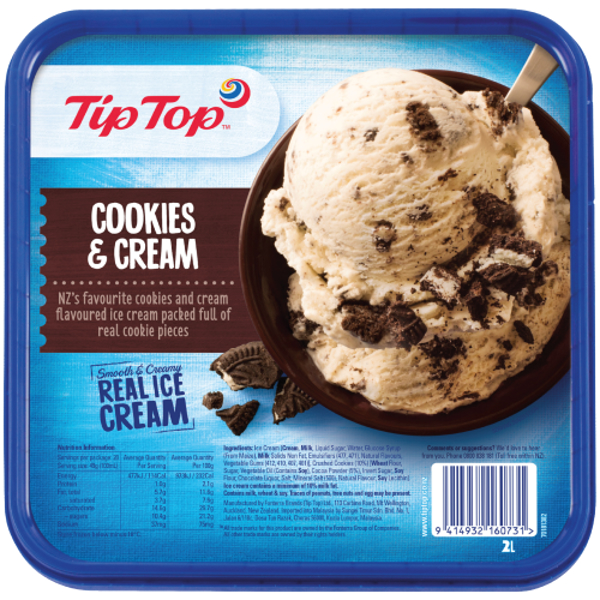 Tip Top Cookies & Cream Ice Cream 2l