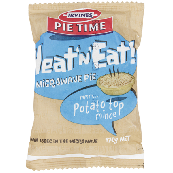 Irvines Pie Time Heat'n'Eat Microwave Potato Top Mince Pie 170g