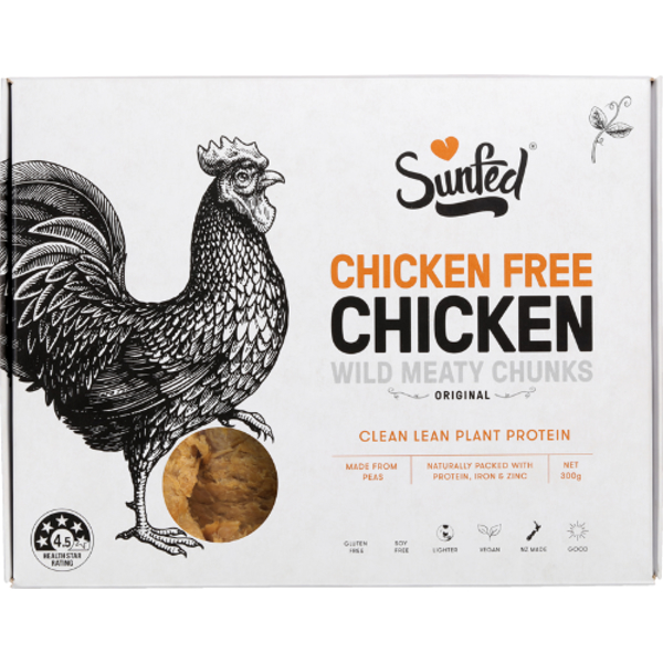 Sunfed Chicken Free Chicken Wild Meaty Chunks Vegan/Vegetarian 300g