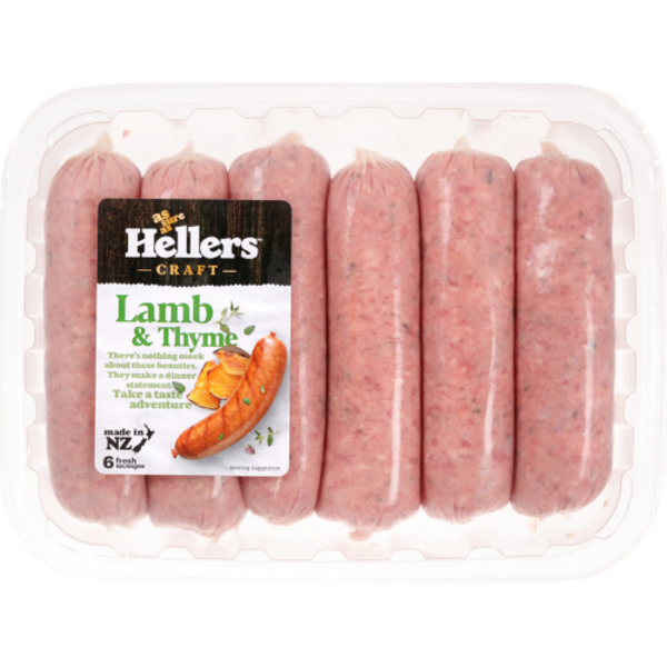 Hellers Lamb & Thyme Sausages 6pk