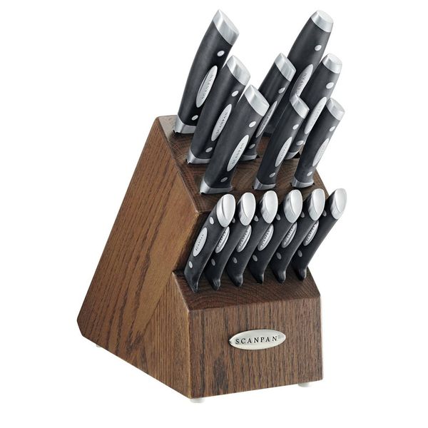 Scanpan Classic 15 Piece Knife Block Set Dark Oak SCA18076DAO NZ