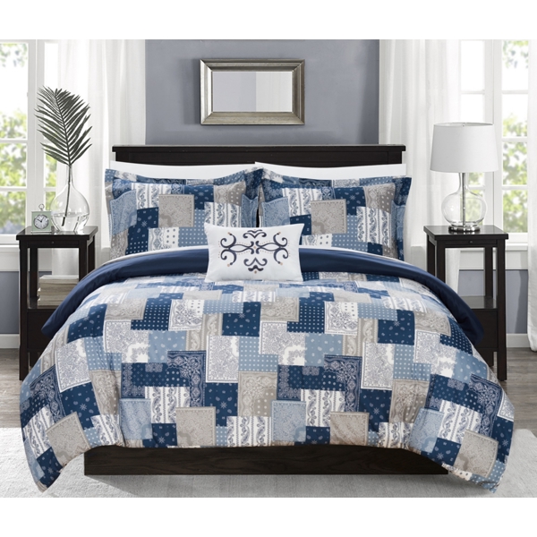 Chic Home Utopia 8 Piece Queen Bed a Bag Duvet Set