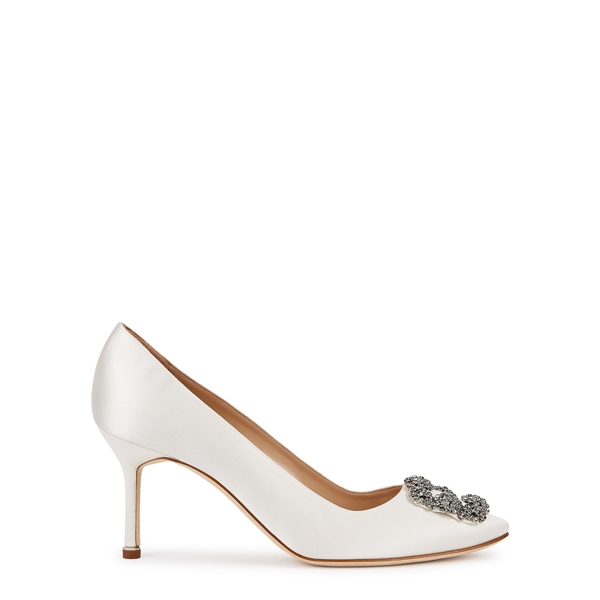 White satin hot sale manolo blahnik