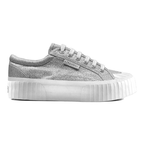 Superga cheap platform silver