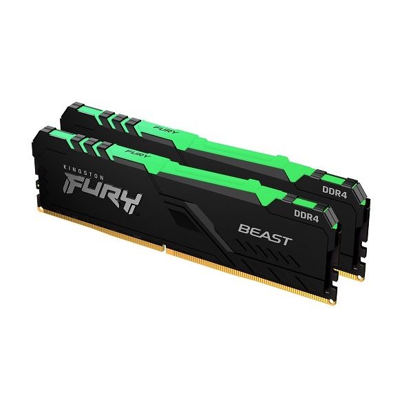 Kingston KF432C16BBAK2/16 16GB (2x8GB Kit) DDR4-3200 Memory: FURY BEAST RGB CL16 DIMM NZ Prices 