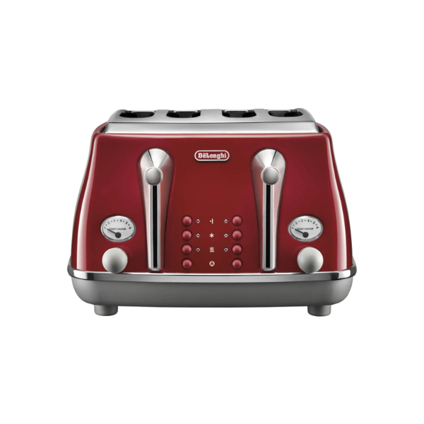 DeLonghi Icona Capitals 4 Slice Toaster, Red, CTOC4003R - Toasters