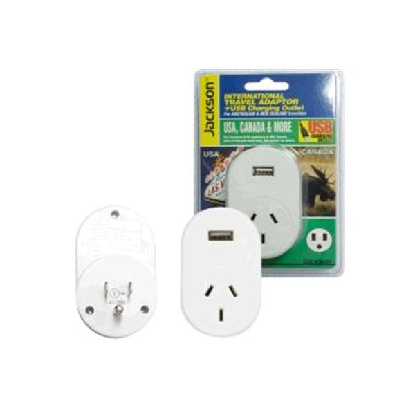 Jackson PTA8809USB Outbound Travel Adaptor With 1x USB Charging Port