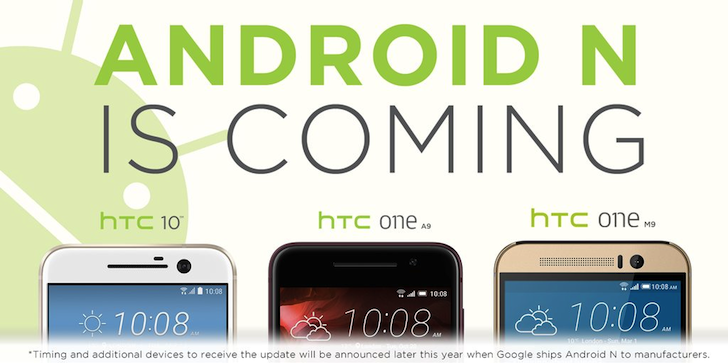 Android N Upgrades for HTC 10 and HTC One