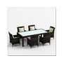 7pc PE Wicker Outdoor Dining Set - Brown (9101)