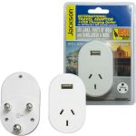 Jackson Outbound Travel Single Power Adapter, 1xUSB, (Converts NZ to Sri Lanka/Parts of India)