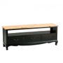 Provincial Oak 3 Drawer TV Unit Distressed Black
